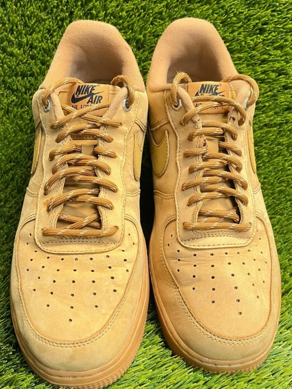 Nike Air Force 1 Low Flax Mens Size 11 Wheat Gum Athletic Leather Shoes Sneakers